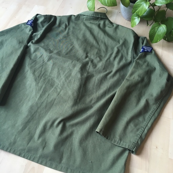VINTAGE US Air Force Button Up Shirt Olive S-XL - Picture 7 of 8